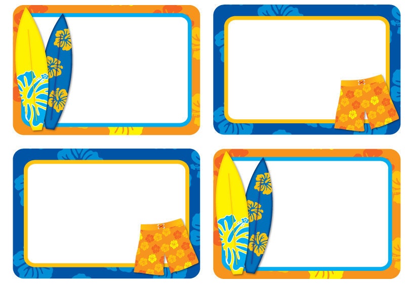 Boy's Pool Party Labels