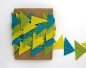 Triangle Garland - Geometric Felt Garland - Yellow Green Aqua