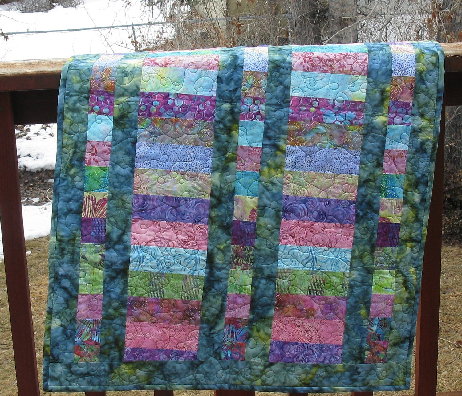 Quilt Free Shipping Baby Shower Gift Boy Girl Crib Batiks Hoffman - Mountainquiltworks