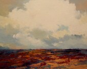 GLORIOUS, oil, original painting 100% charity donation, 9X12 canvas  panel, landscape, sky, clouds