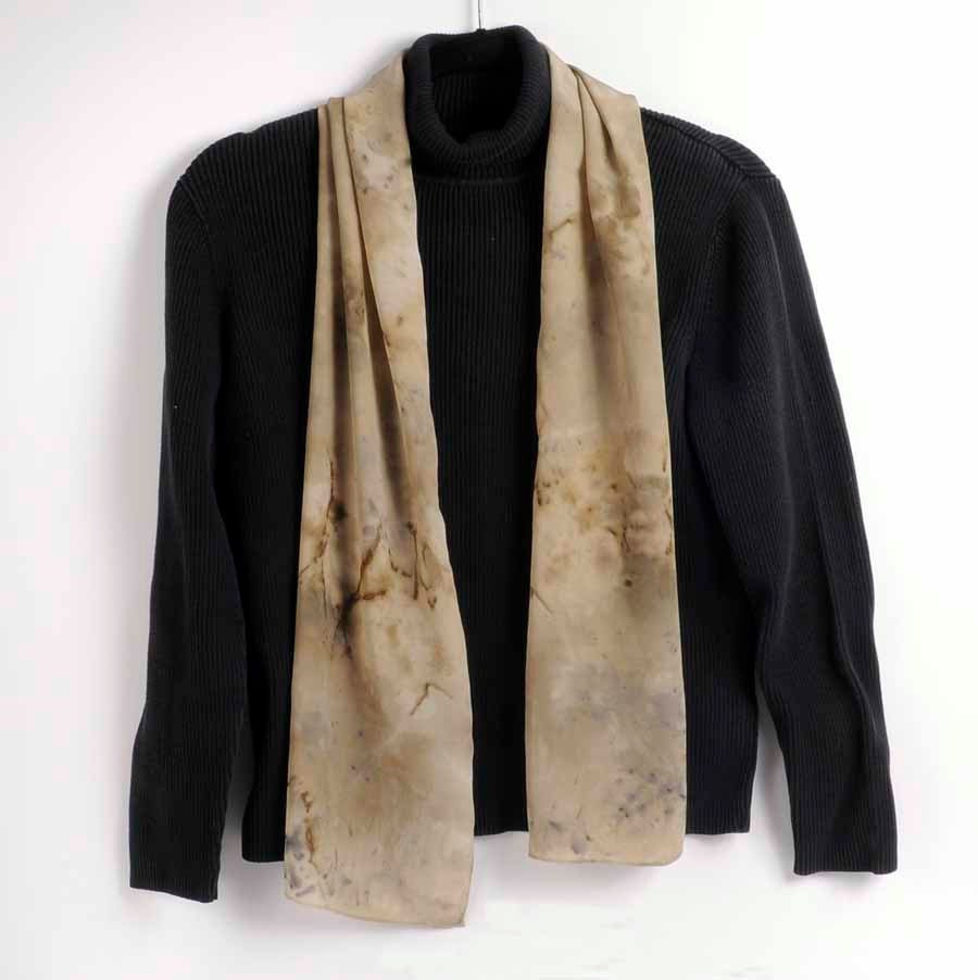 Hand Dyed Silk Scarf: Grapevine
