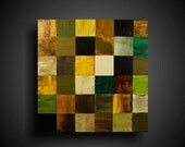 Wall Art. Abstract Painting. 10% OFF Sale. Modern Art. Original. Contemporary Painting. Huge. 24 x 24. Green gold brown