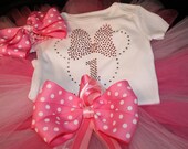 Pink Princess Minnie Bling Tutu Set--Perfect for baby's 1st birthday--Personalized