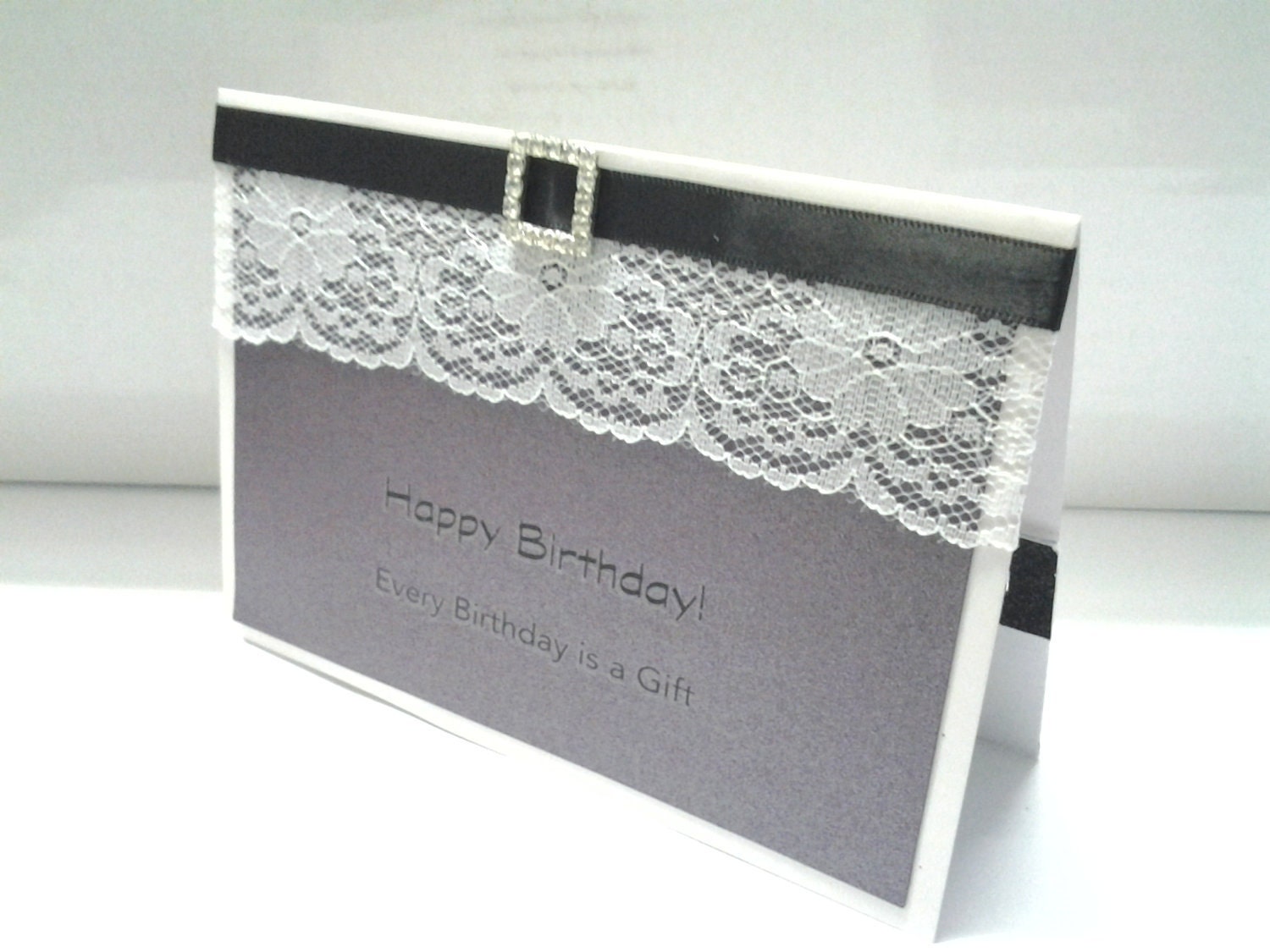 Birthday card with gift card holder pocket, glamourous and elegant..