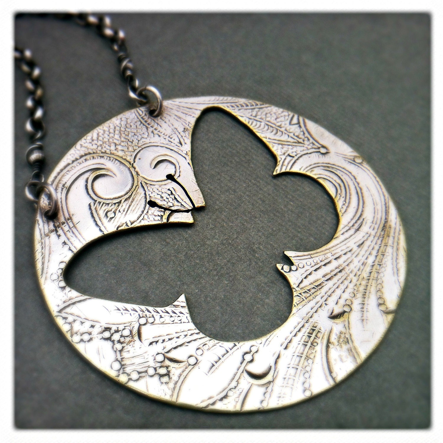 Upcycled Metal Butterfly Necklace By Roia O'Brien - Moth Pendant -  Insect Jewelry - Entomology Inspired