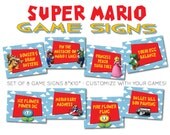 Super Mario DIY Printable Game Signs