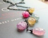 Fuschia Chalcedony - Wire Wrapped Modern Artistic Necklace
