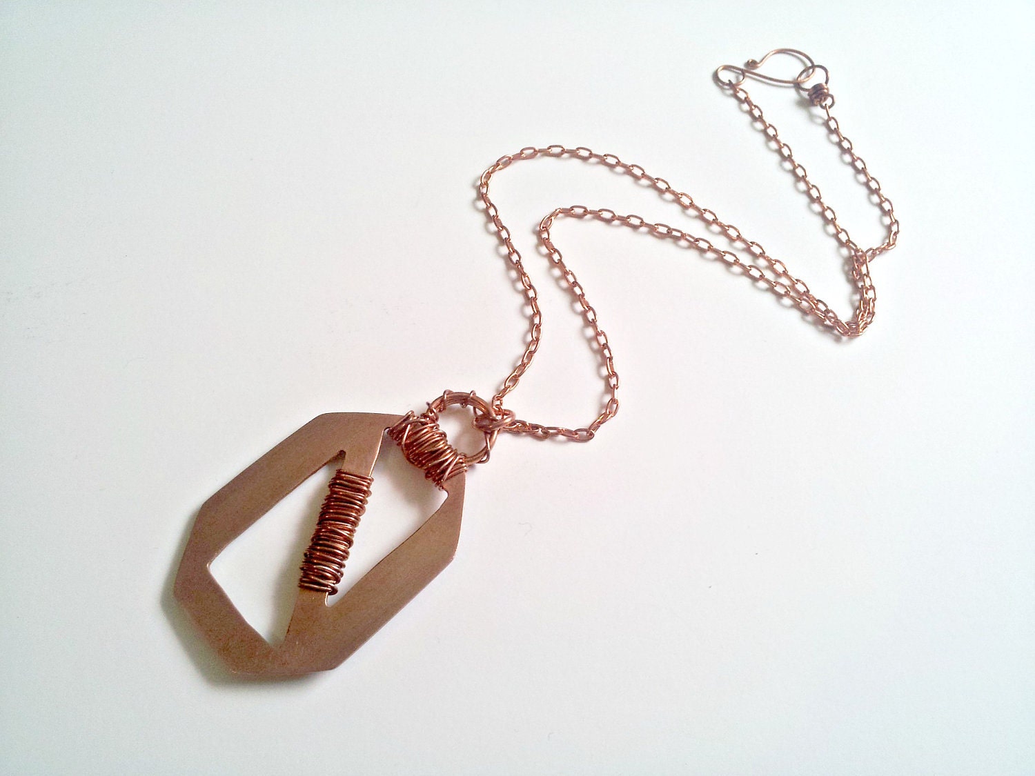 Handcut/Wire Wrapped Copper Necklace - RiLynnDesigns Handcut/Wire Wrapped Copper Necklace - RiLynnDesigns