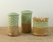 Salt Pepper and toothpick cup set of three