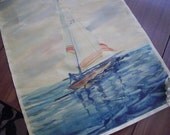 Original Watercolor Sailboat