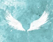 White Wings (turquoise) - 12x18