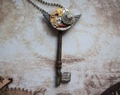 Steampunk Necklace - Time Flies