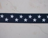 White Stars on Navy 7/8 inch grosgrain ribbon-4th of July Il_170x135