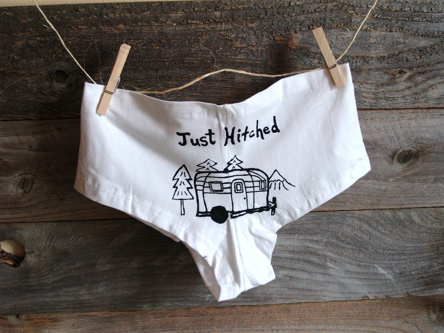 Just Hitched - Womens Undies - LARGE - For The Bride