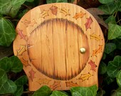 Hobbit Door Simply Sweet Fairy Door 4 inches Brown Acorns and Oak Leaves Magical Portal