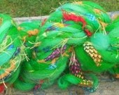 Handspun Yarn, Handspun Art Yarn, Christmas Tree, Super Bulky yarn, Wool Yarn, 31 yards, 3.5 wpi