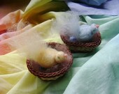 SPRING Birds sitting on wool eggs-  Needle felted in Pure wool