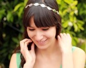 Chain Headband Headpiece with Green Stone