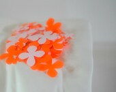 Confetti 100 Tiny Paper Flowers Neon Orange Spring