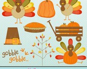 Gobblers Thanksgiving Clipart for Card Design, Scrapbooking, and Web Design Il_170x135