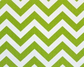 Home Dec Fabric Yardage - Chevron Stripe - Chartreuse and White - 1 yard
