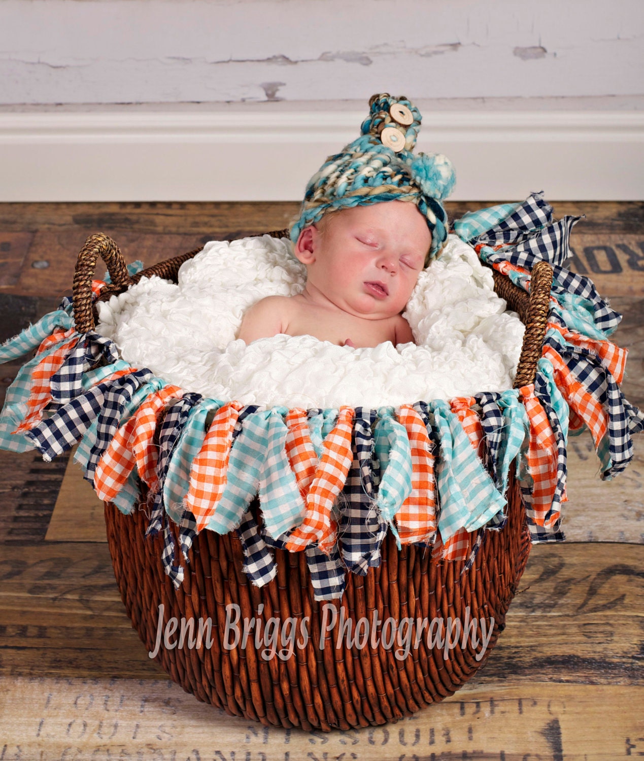 Shabby Tassle Garland - Shorty in Orange and Blues Il_170x135