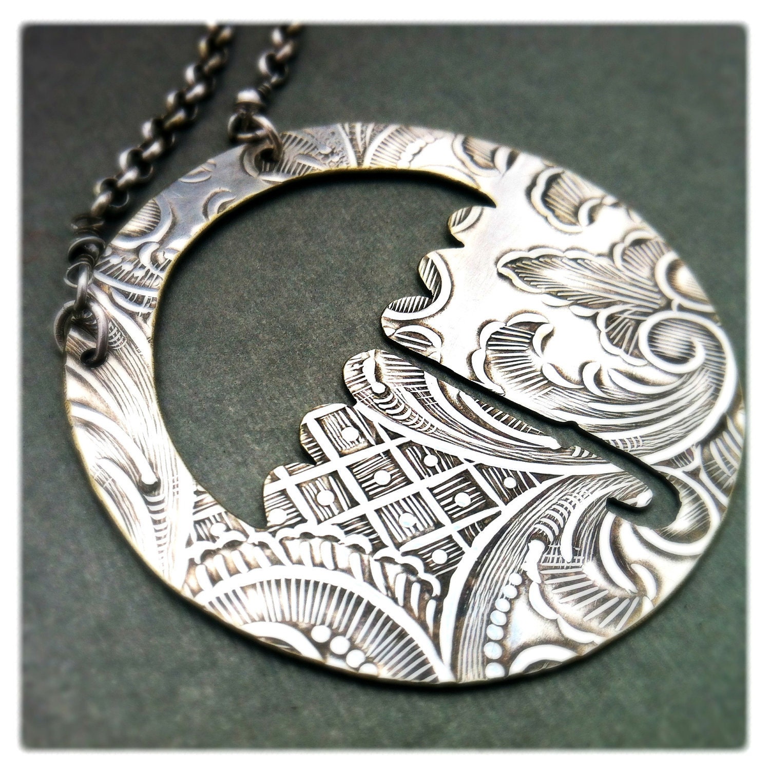 Mary Poppins Inspired, Parasol Umbrella Upcycled Necklace By Roia O'Brien