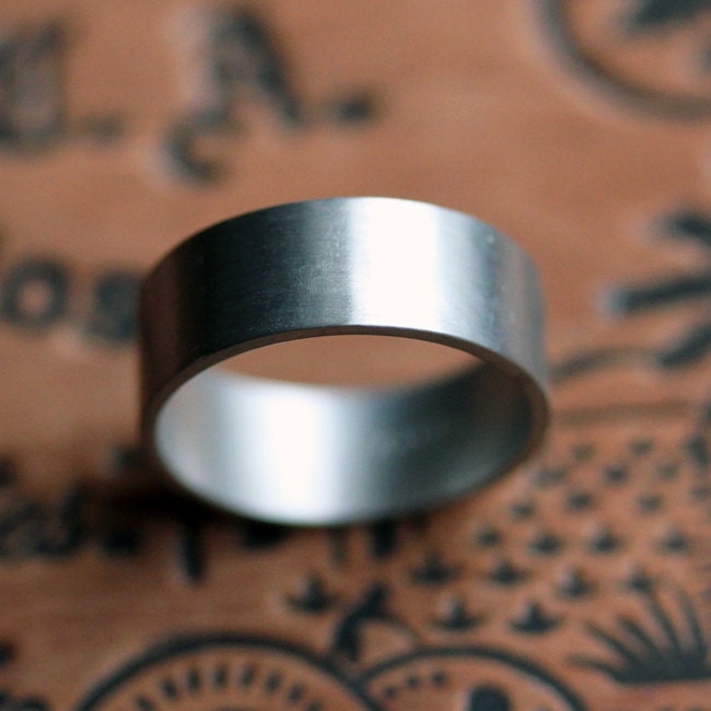 Palladium mens wedding ring - wide wedding band - custom size - made to order