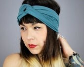 Peacock Teal Rayon Turban Twist HeadBand