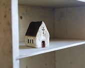 Miniature Irish Church Hand Painted Paper Clay -- Handmade in Ireland - homespunireland