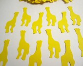 50 Giraffe Yellow Paper Piecing Embellishments Confetti Cupcake Toppers