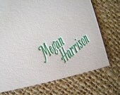 letterpress personalized notecards (1 color-set of 30)