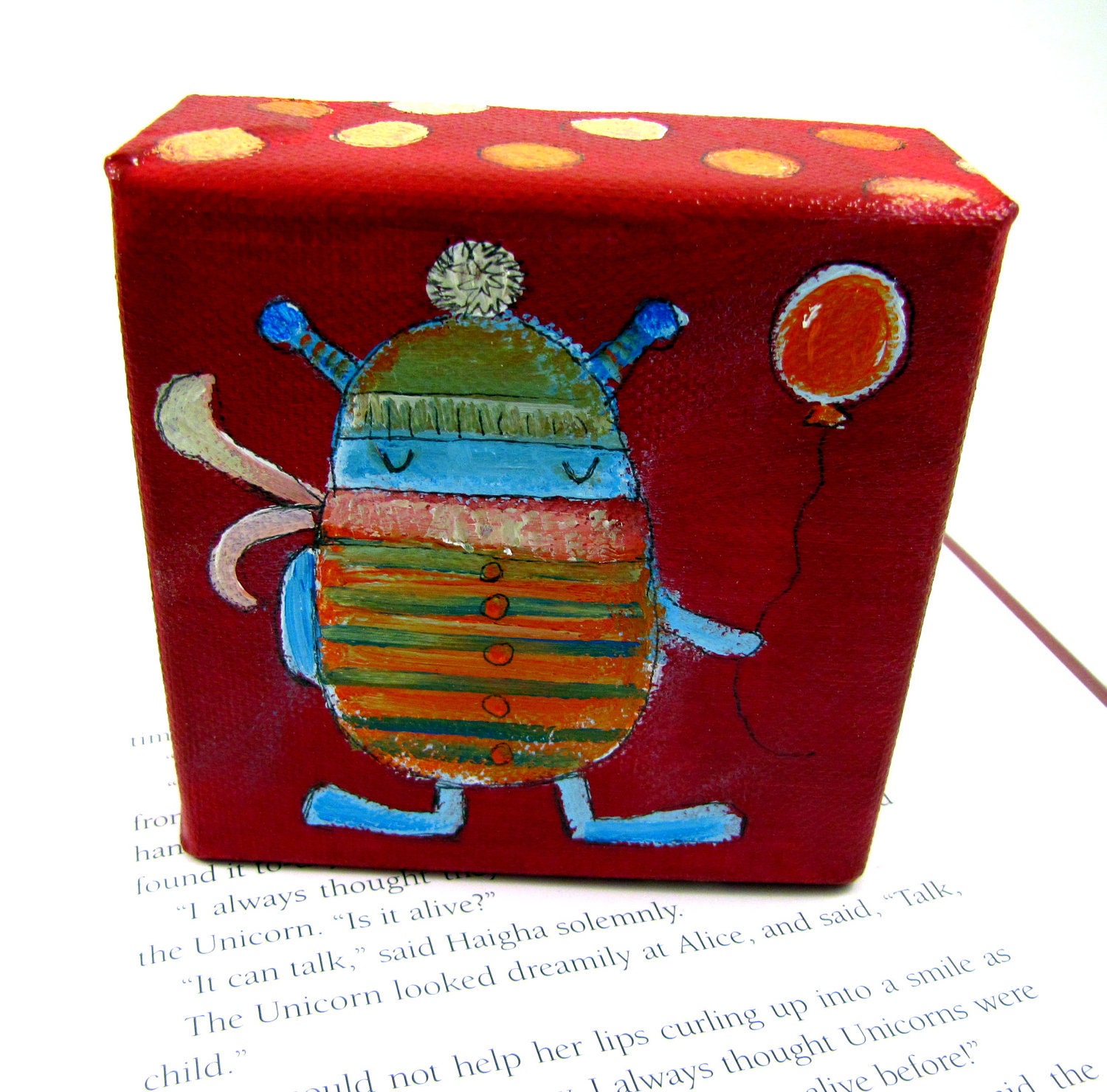 Small Painting, Childrens Decor, Monster Art for boys, Artwork for Kids, Wall Art, Nursery Art, Kids Room