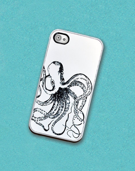 iPhone Case Vintage Octopus iPhone Hard Case / Fits Iphone 4, 4S