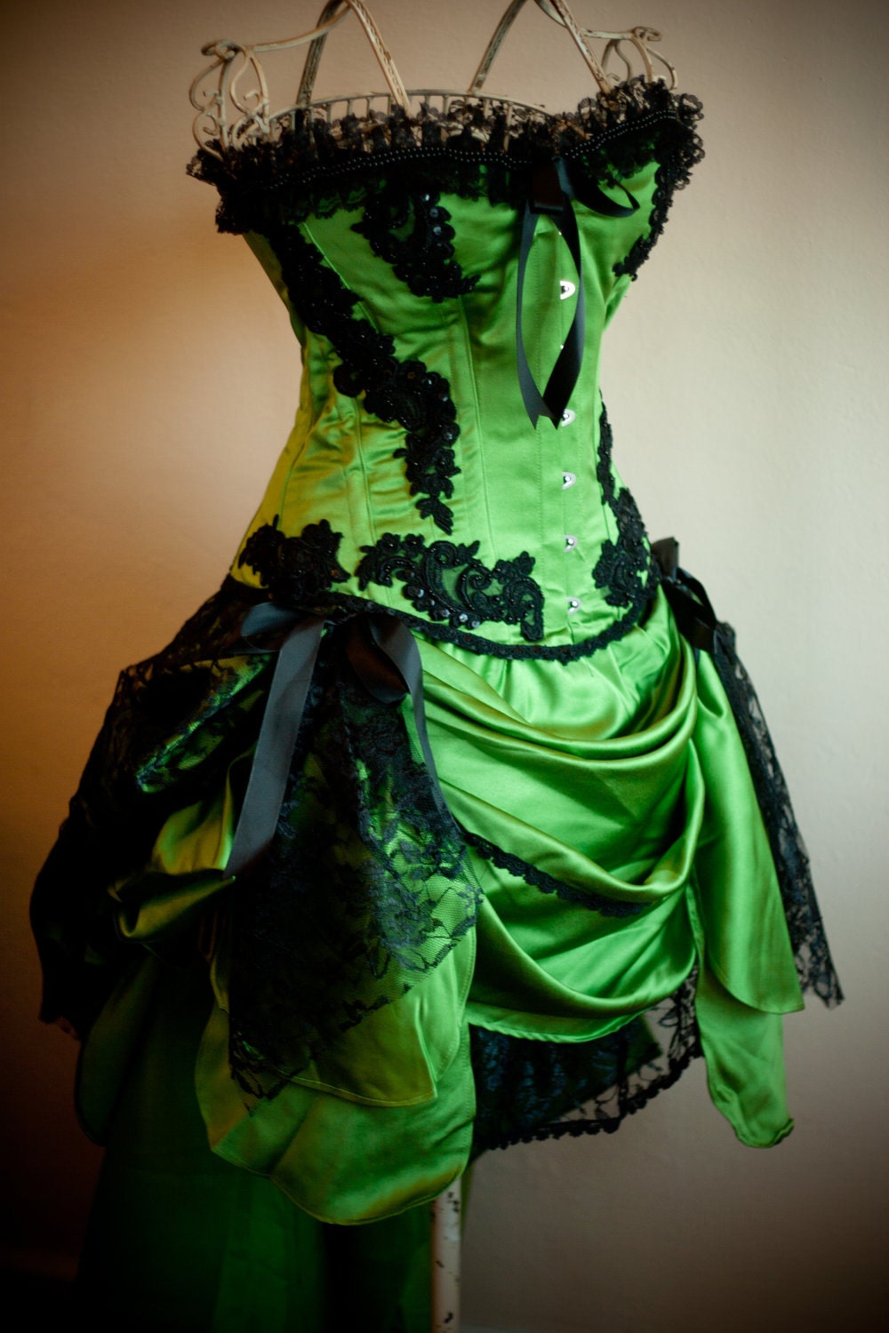 GREEN GYPSY - Gothic Black Burlesque Corset Costume prom dress