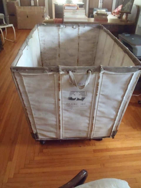 Vintage  Mammoth Industrial Metal And Canvas Frame Cart