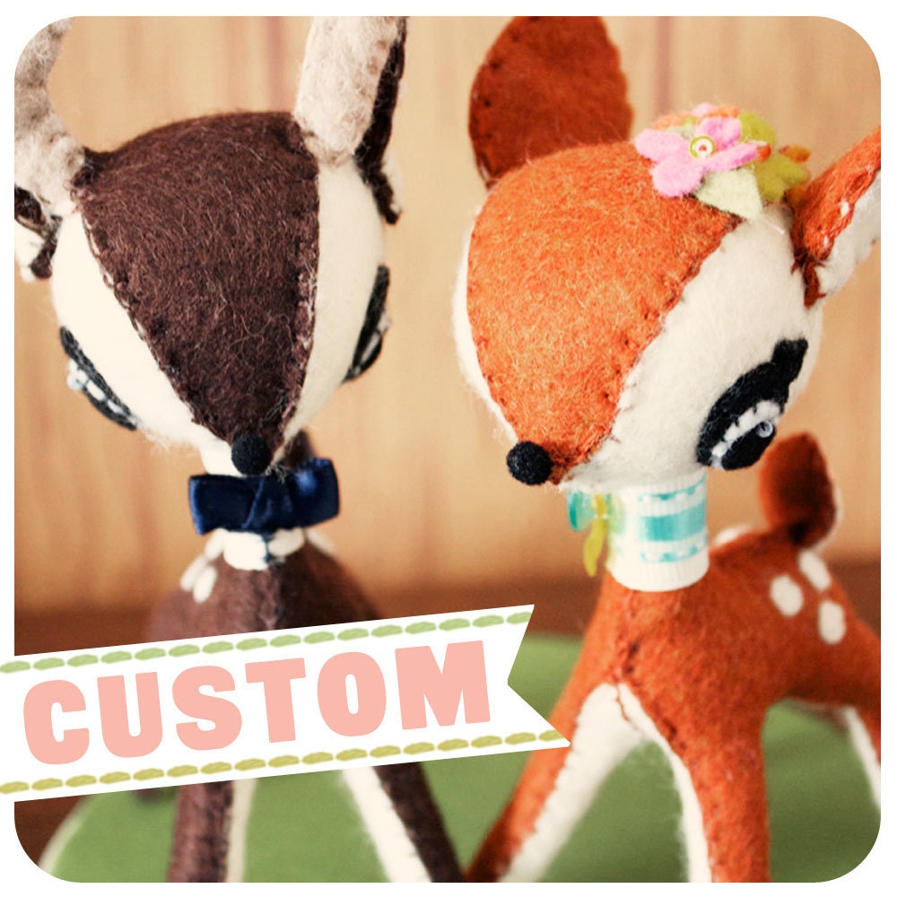 Deer Handmade Felt Cake Topper - CUSTOM