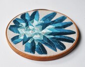 Geometric Agave Plant - Embroidery Hoop Wall Art - Teal Mint Blue Green Succulent - Earth Day