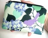 Lavender Bird Zipper Pouch Little Coin Purse Gadget Case (Padded) NEW ECO Friendly