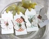 Elegant Luxe Butterfly Spring Art Collage Style Shabby Chic Tags No. 4-white-cream-soft-feminine-spring faire-garden party-gold-metallic