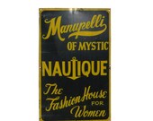 Vintage Metal Sign, Large "Nautique" Fashion Advertisement