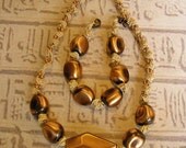 Macrame hemp necklace and matching bracelet.
