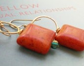 Jade and Hammered Metal Earrings