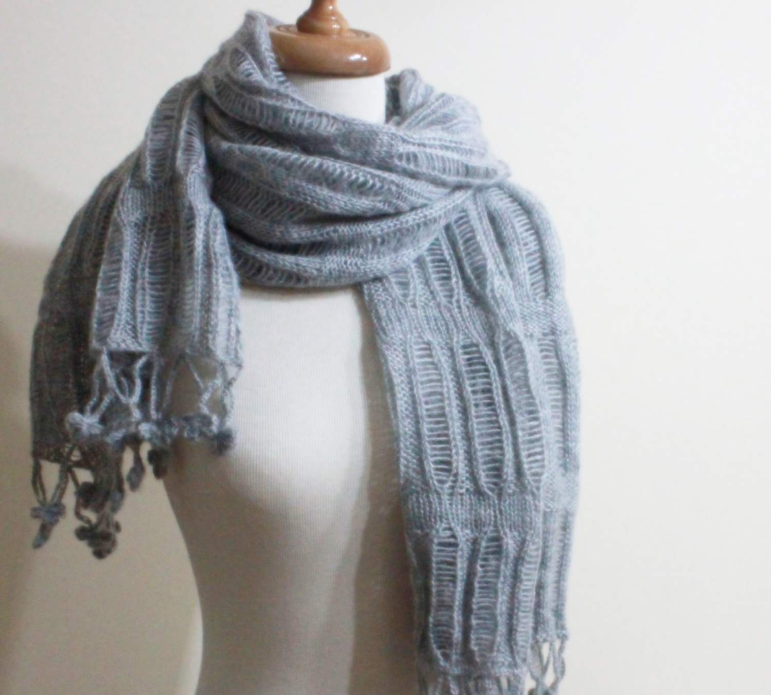 Shawl Handmade Knitting Shawl RECTANGLE Yellow Grey Knitting Cool Scarf Wrap Mohair Acrylic Stole Gift For Her Spring Fashion