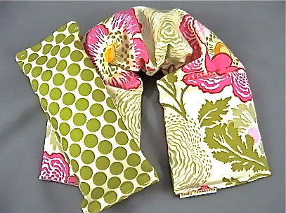 Herbal Neck Wrap Eye Pillow Set  Hot/Cold Therapy Organic Flaxseed Rice Lavender Scented Fresh Poppies Fuschia Etsy Treasury Feature