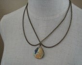 Labradorite Collar Necklace with Antiqued Brass Chains