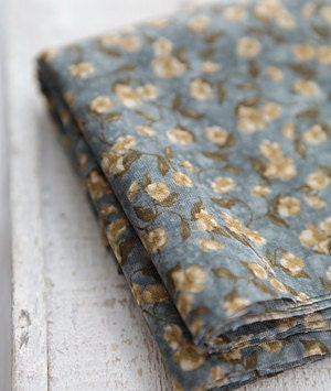 Vintage Style Mist Floral Cotton in Blue, 3201