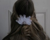 White Swan Feather Fascinator/ SUSANNA Clip