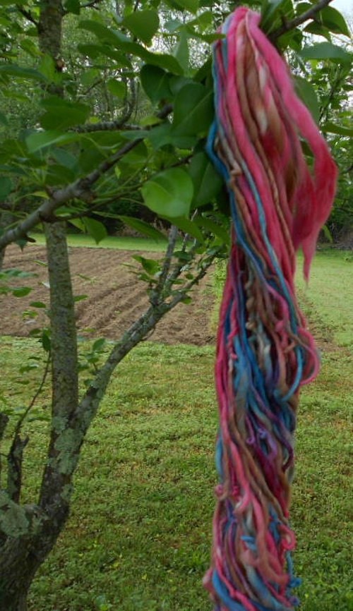Handspun Yarn, Handspun Wool Yarn, The Present, Bulky, 5 wpi, 64 yards