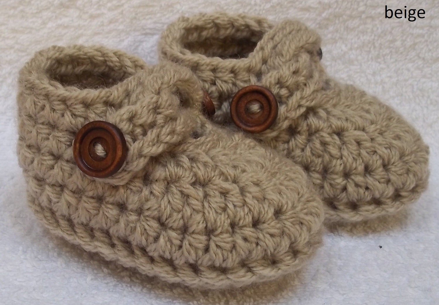 SALE Crochet baby shoes for 0 to 3 months 9cm(3,5inch) beige